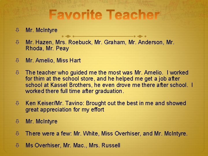  Mr. Mc. Intyre Mr. Hazen, Mrs. Roebuck, Mr. Graham, Mr. Anderson, Mr. Rhoda,