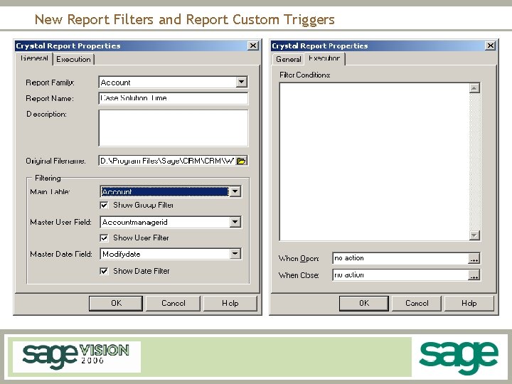 New Report Filters and Report Custom Triggers 