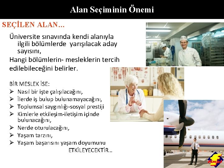 Alan Seçiminin Önemi SEÇİLEN ALAN… Üniversite sınavında kendi alanıyla ilgili bölümlerde yarışılacak aday sayısını,