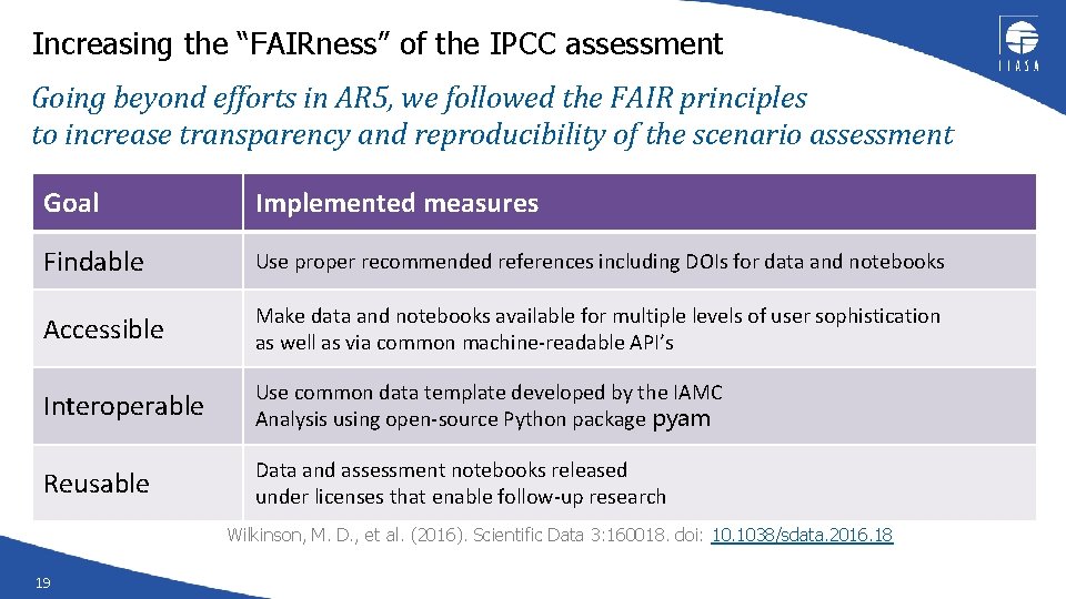 Increasing the “FAIRness” of the IPCC assessment Going beyond efforts in AR 5, we