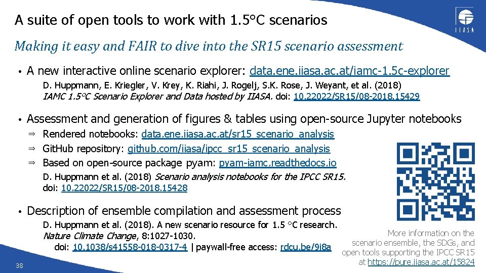 A suite of open tools to work with 1. 5°C scenarios Making it easy