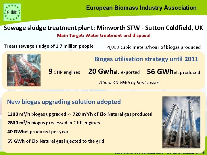 European Biomass Industry Association Sewage sludge treatment plant: Minworth STW - Sutton Coldfield, UK