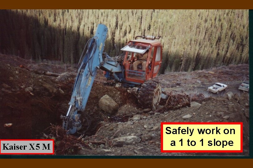 Kaiser X 5 M Safely work on a 1 to 1 slope 