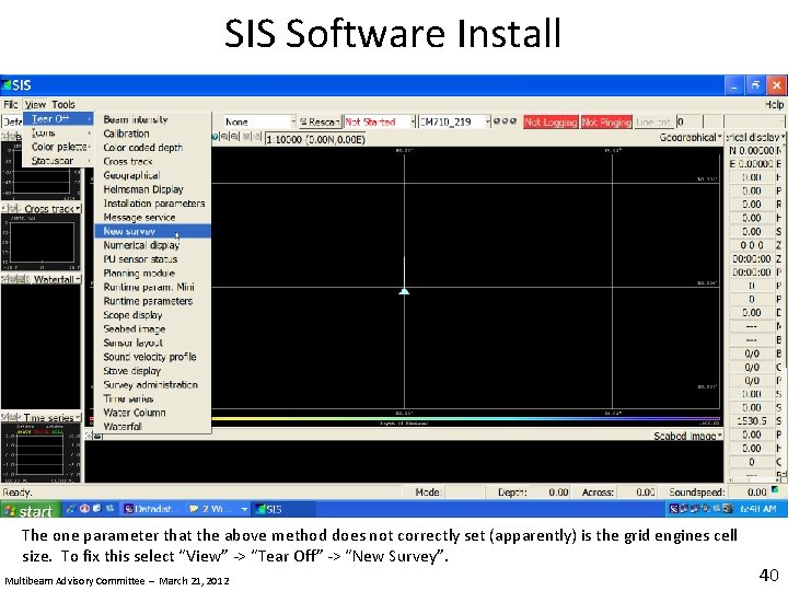 SIS Software Install The one parameter that the above method does not correctly set