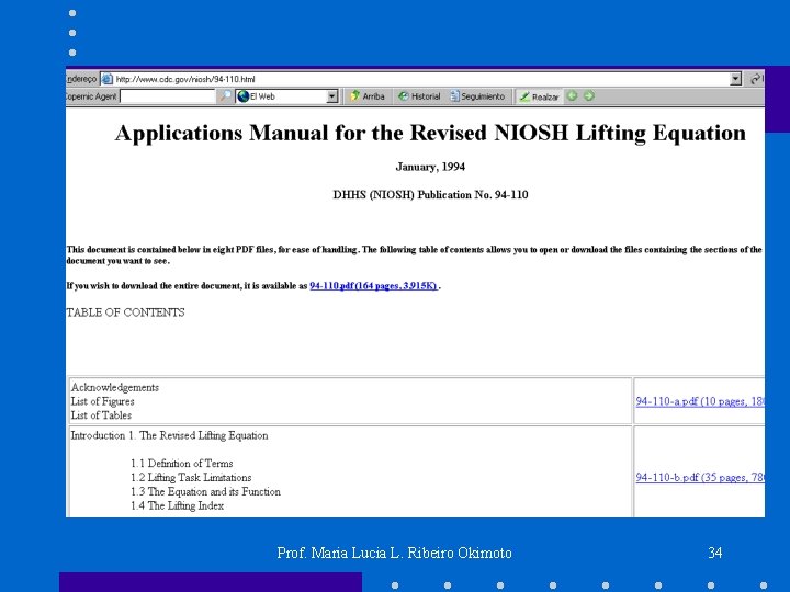 Prof. Maria Lucia L. Ribeiro Okimoto 34 