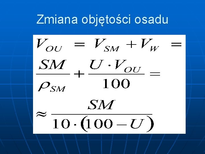 Zmiana objętości osadu 