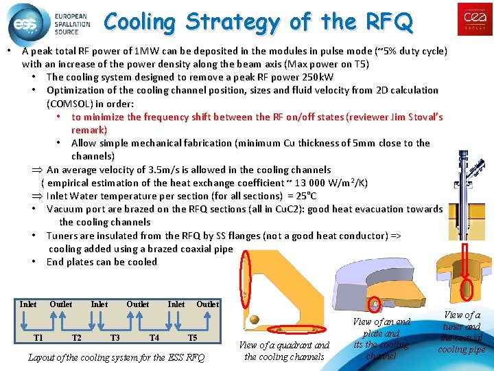 Cooling Strategy of the RFQ • A peak total RF power of 1 MW