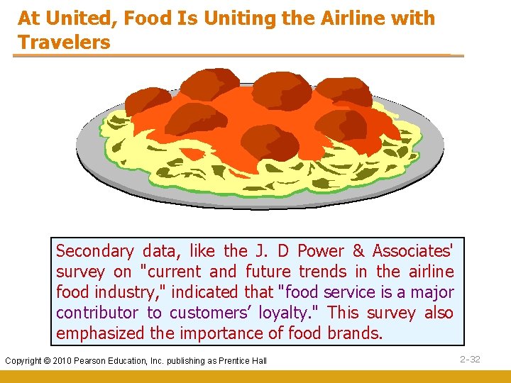 At United, Food Is Uniting the Airline with Travelers Secondary data, like the J.