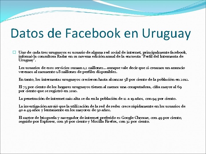 Datos de Facebook en Uruguay � Uno de cada tres uruguayos es usuario de