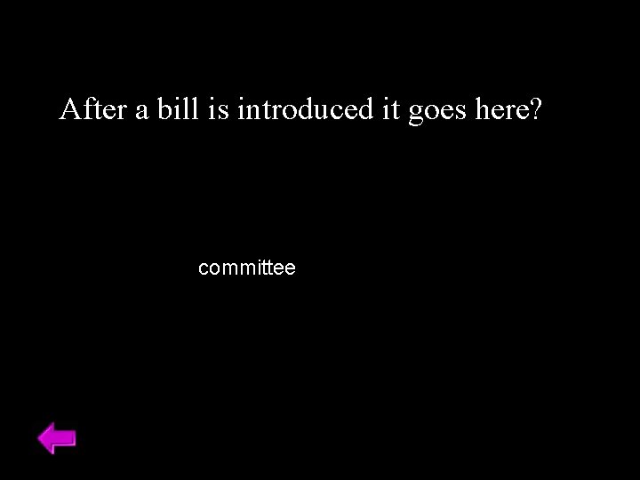 After a bill is introduced it goes here? committee 