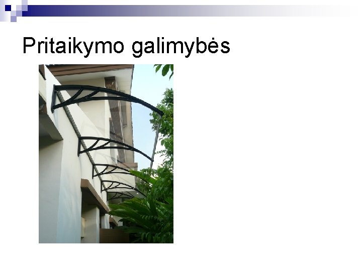 Pritaikymo galimybės 