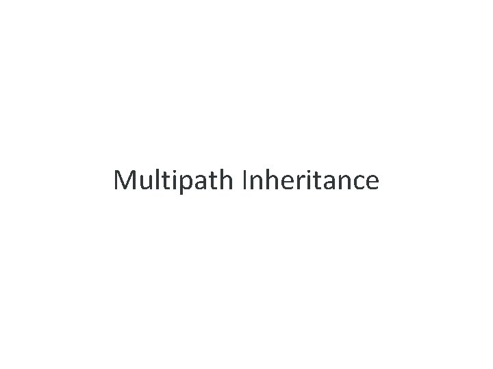 Multipath Inheritance 