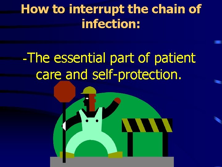 How to interrupt the chain of infection: -The essential part of patient care and