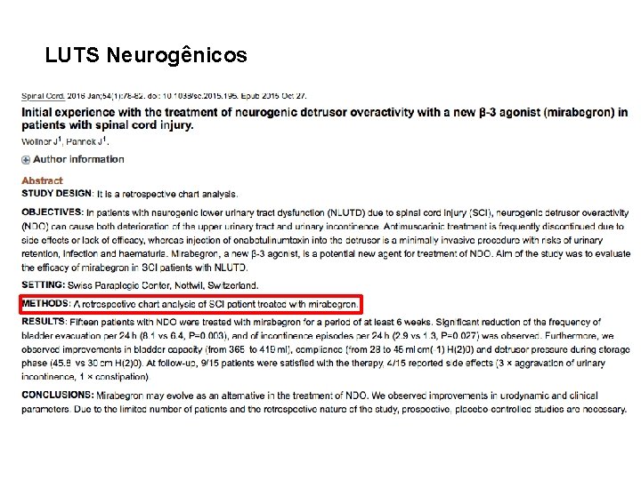 LUTS Neurogênicos 