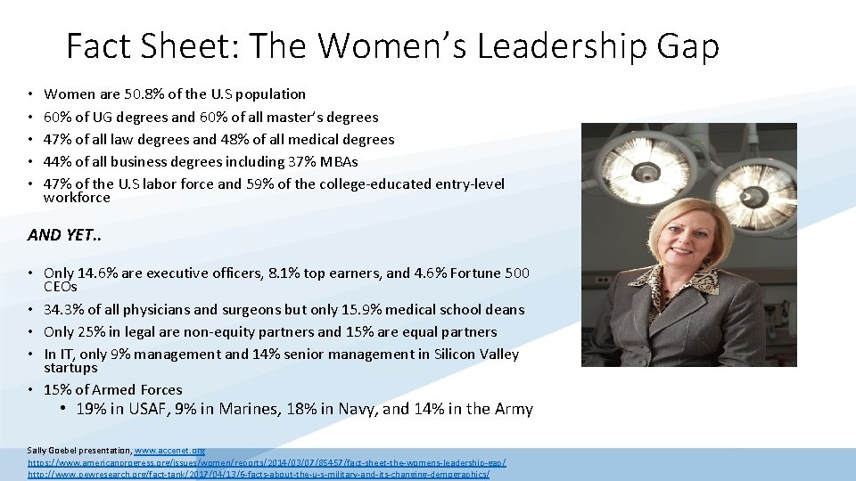 Fact Sheet: The Women’s Leadership Gap • • • Women are 50. 8% of