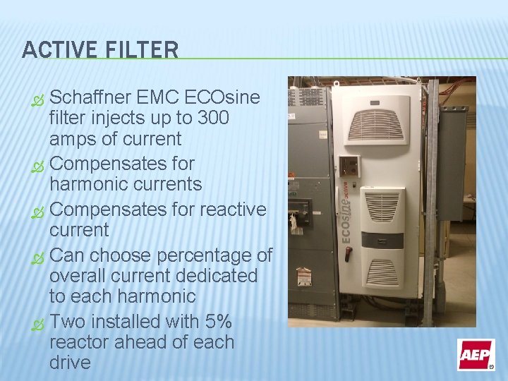 ACTIVE FILTER Schaffner EMC ECOsine filter injects up to 300 amps of current Compensates