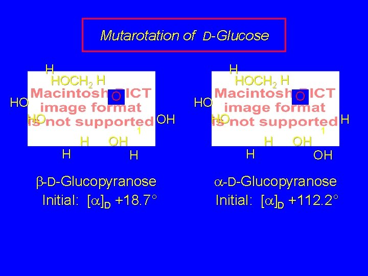 Mutarotation of D-Glucose H HOCH 2 H HO HO H HOCH 2 H O