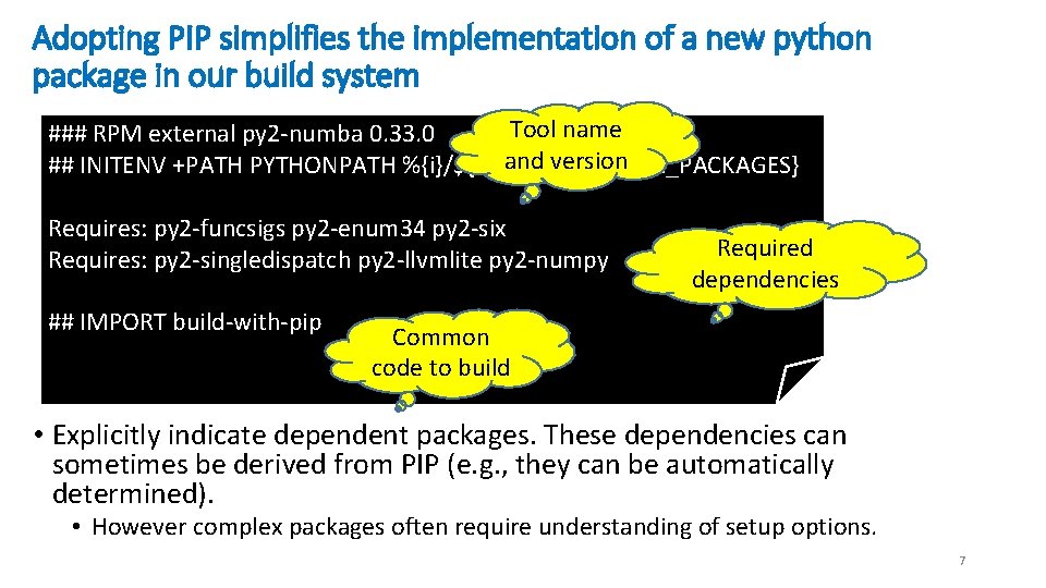 Adopting PIP simplifies the implementation of a new python package in our build system