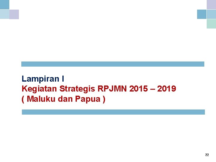 Lampiran I Kegiatan Strategis RPJMN 2015 – 2019 ( Maluku dan Papua ) 22