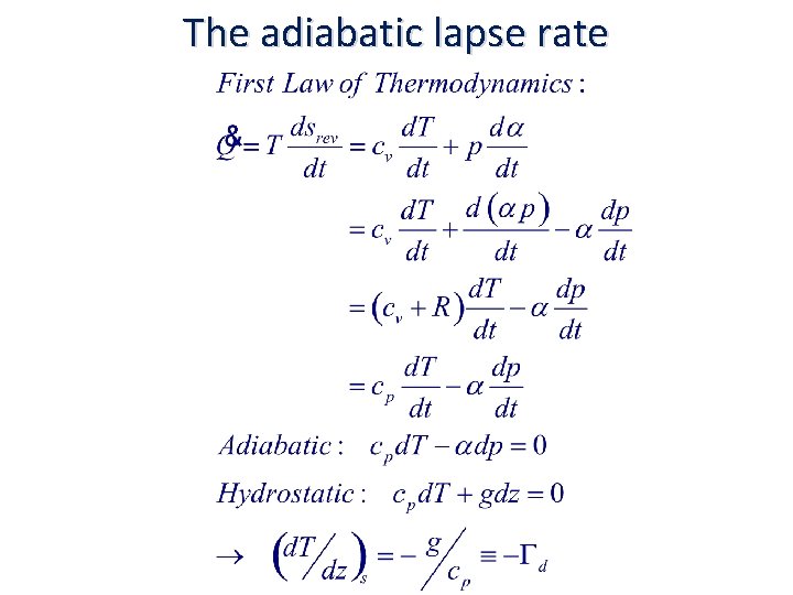 The adiabatic lapse rate 