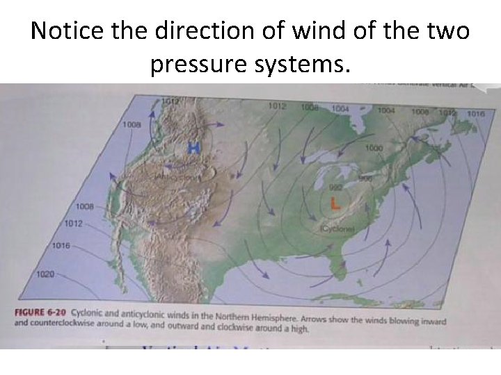 Notice the direction of wind of the two pressure systems. 