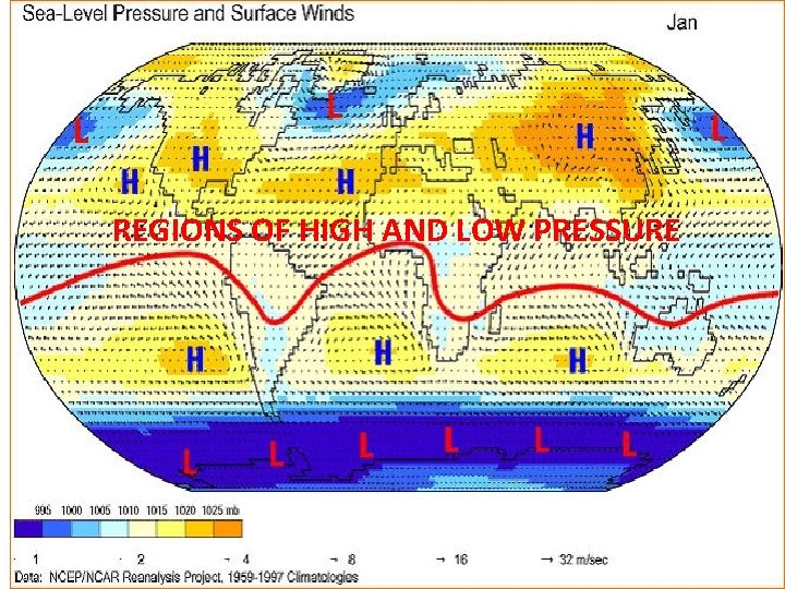 REGIONS OF HIGH AND LOW PRESSURE 