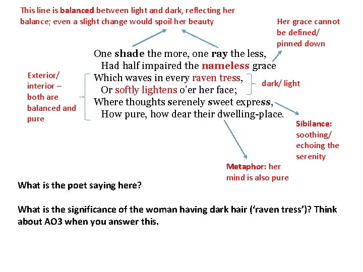 This line is balanced between light and dark, reflecting her balance; even a slight This line is balanced between light and dark, reflecting her balance; even a slight