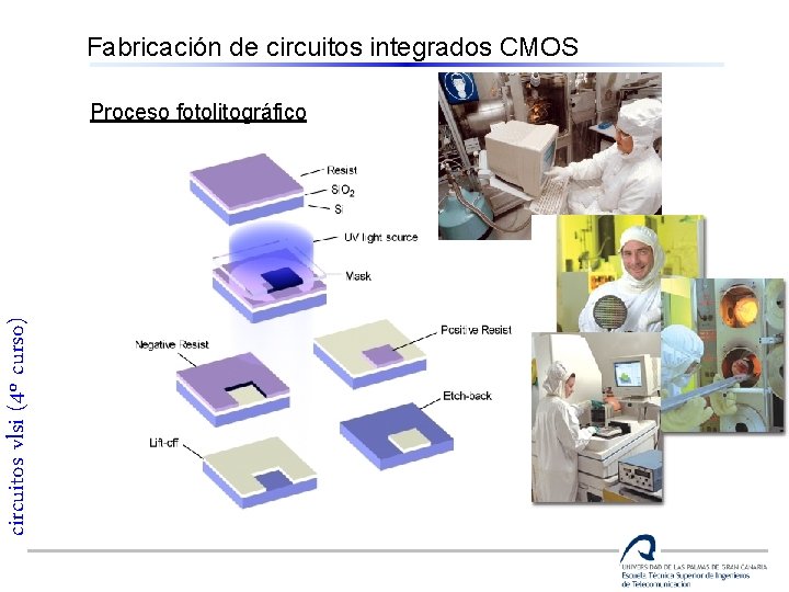 Fabricación de circuitos integrados CMOS circuitos vlsi (4º curso) Proceso fotolitográfico 