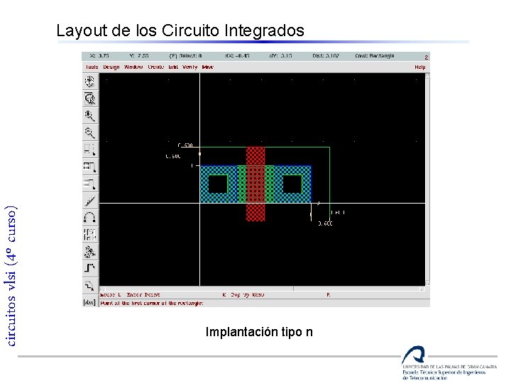 circuitos vlsi (4º curso) Layout de los Circuito Integrados Implantación tipo n 