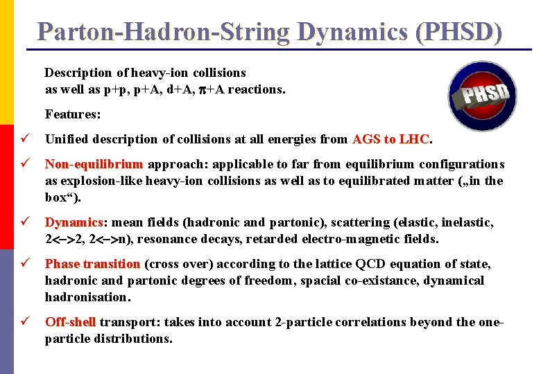 Parton-Hadron-String Dynamics (PHSD) Description of heavy-ion collisions as well as p+p, p+A, d+A, p+A