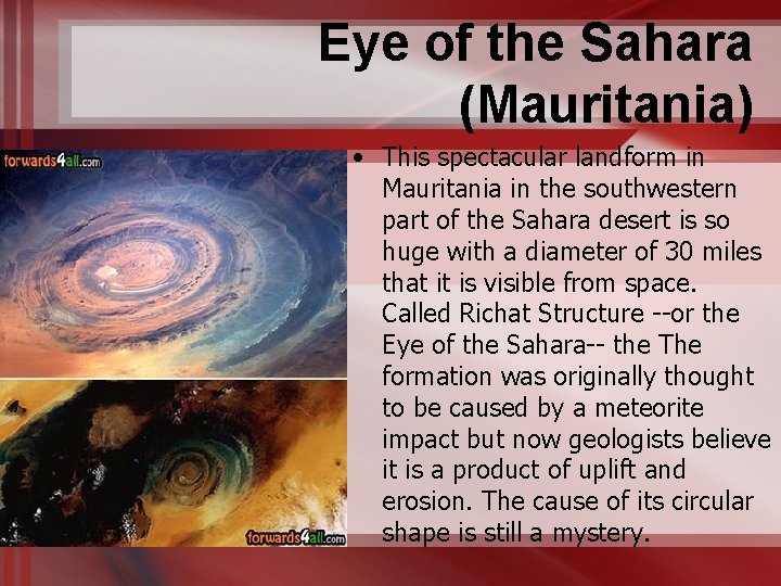 Eye of the Sahara (Mauritania) • This spectacular landform in Mauritania in the southwestern