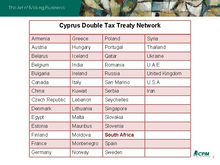 Cyprus Double Tax Treaty Network Armenia Greece Poland Syria Austria Hungary Portugal Thailand Belarus