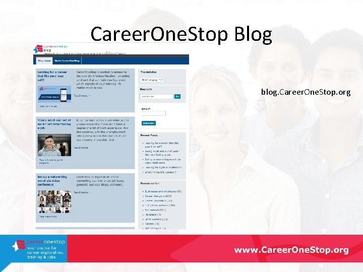 Career. One. Stop Blog blog. Career. One. Stop. org 