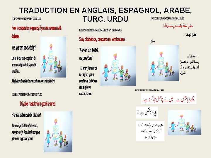 TRADUCTION EN ANGLAIS, ESPAGNOL, ARABE, TURC, URDU 