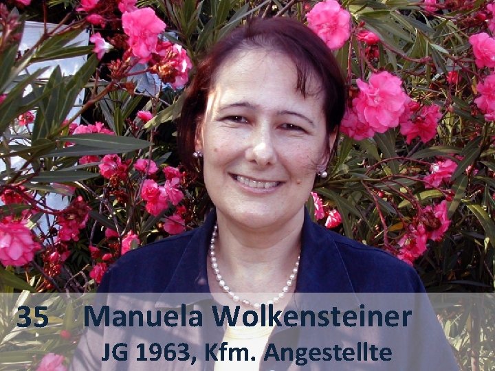 35 Manuela Wolkensteiner JG 1963, Kfm. Angestellte 