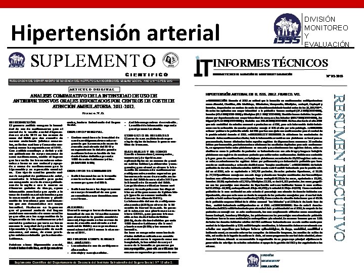 Hipertensión arterial DIVISIÓN MONITOREO Y EVALUACIÓN 