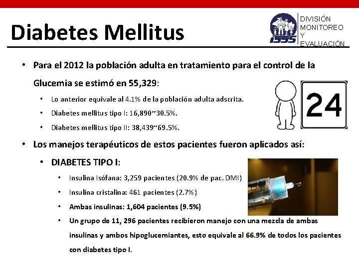 Diabetes Mellitus DIVISIÓN MONITOREO Y EVALUACIÓN • Para el 2012 la población adulta en