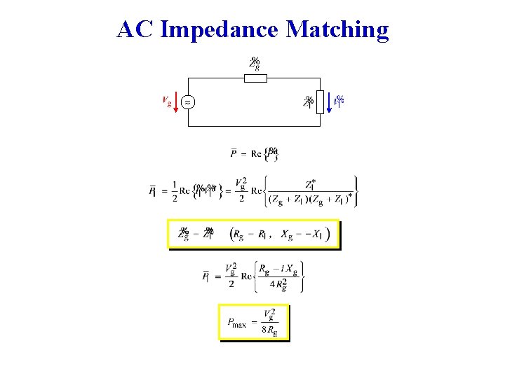 AC Impedance Matching 
