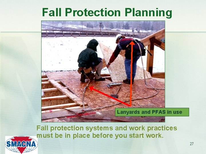 Fall Protection Planning Lanyards and PFAS in use Fall protection systems and work practices
