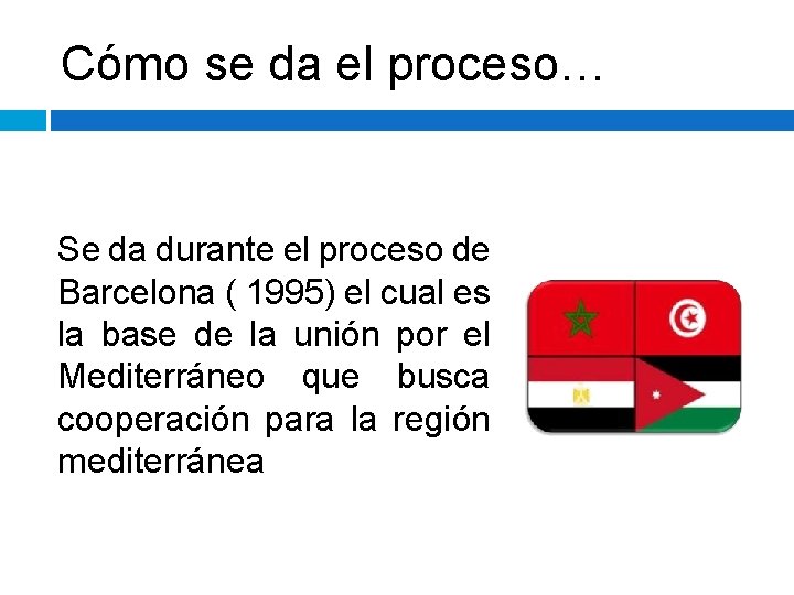 Cómo se da el proceso… Se da durante el proceso de Barcelona ( 1995)