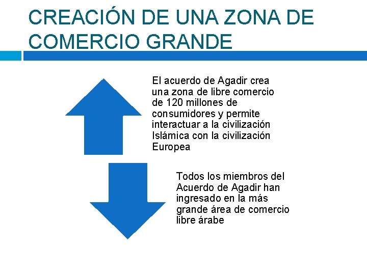 CREACIÓN DE UNA ZONA DE COMERCIO GRANDE El acuerdo de Agadir crea una zona