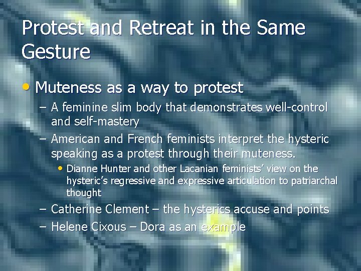 Protest and Retreat in the Same Gesture • Muteness as a way to protest