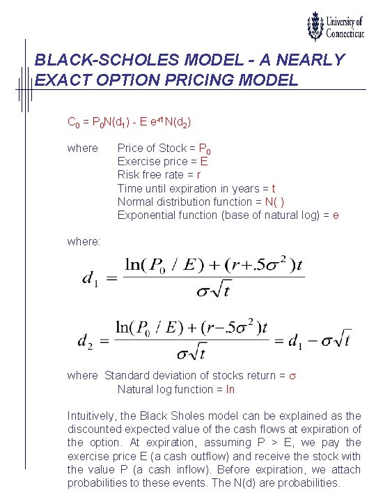 BLACK-SCHOLES MODEL - A NEARLY EXACT OPTION PRICING MODEL C 0 = P 0