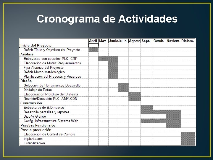 Cronograma de Actividades 