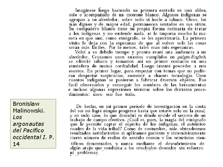 Bronislaw Malinowski. Los argonautas del Pacífico occidental I. P. 14 