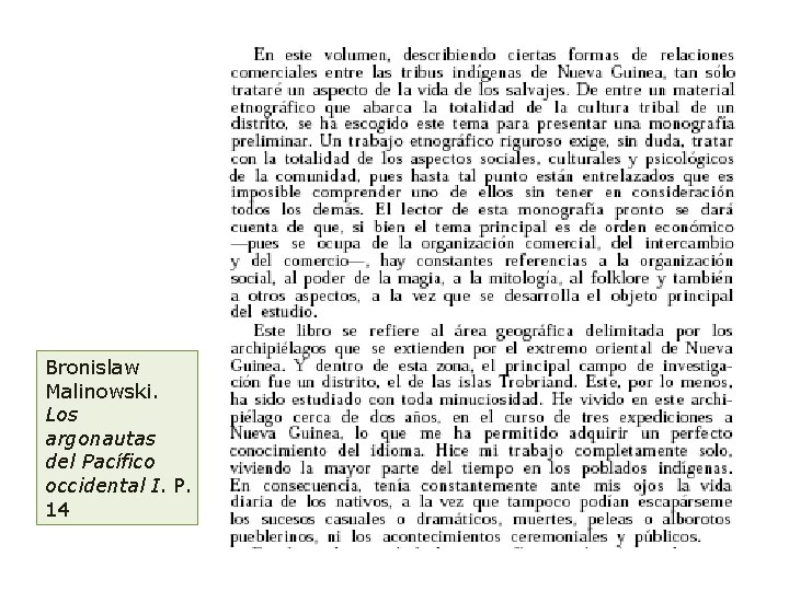 Bronislaw Malinowski. Los argonautas del Pacífico occidental I. P. 14 