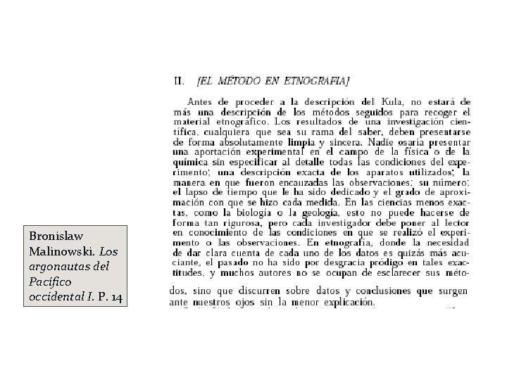 Bronislaw Malinowski. Los argonautas del Pacífico occidental I. P. 14 