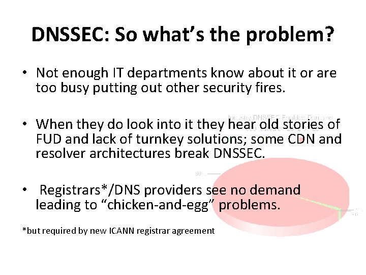 DNSSEC: So what’s the problem? • Not enough IT departments know about it or