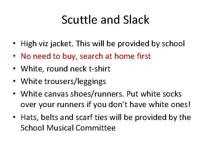 Scuttle and Slack High viz jacket. This will be provided by school No need