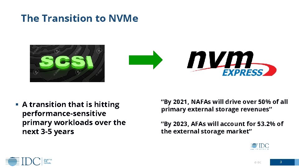 The Transition to NVMe § A transition that is hitting performance-sensitive primary workloads over